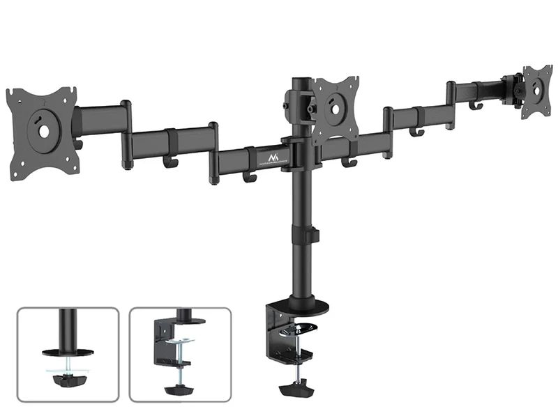 Support de table pour 3 moniteurs 13-27" charge max 8kg par support Maclean MC-691