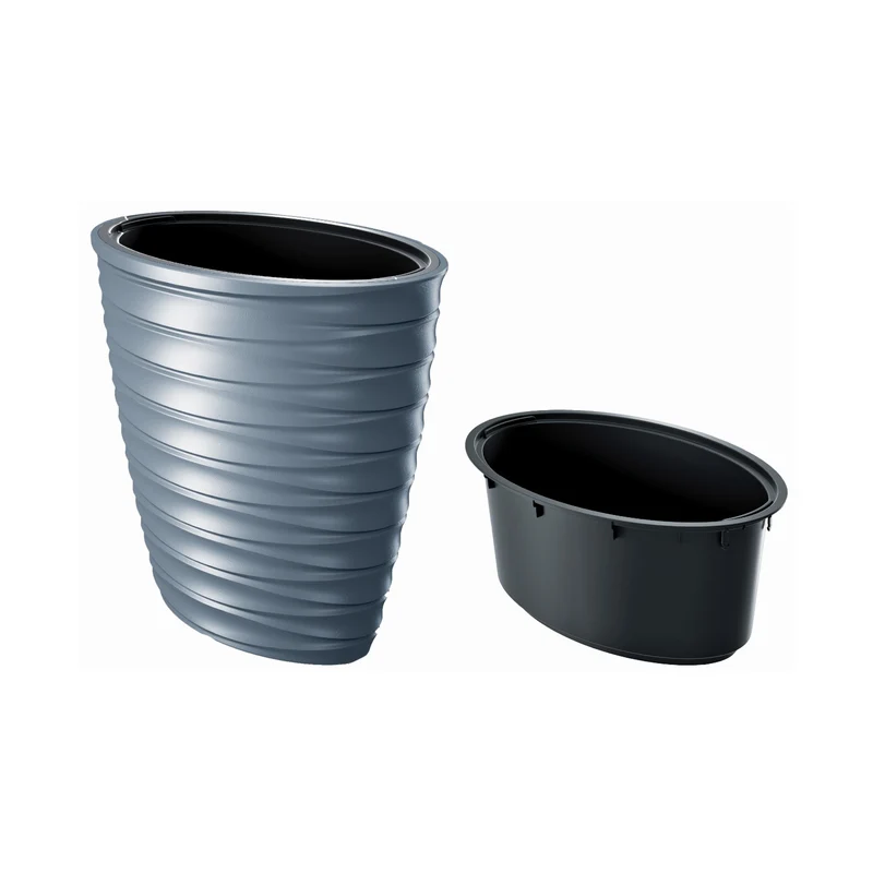 Pot de fleurs Prosperplast Freze DPFEE600-443U ovale avec insert - couleur gris clair, 24,0/74,0 L