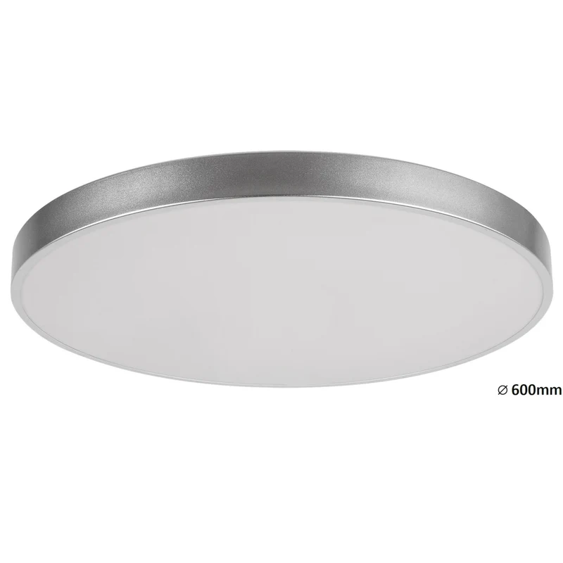 Plafonnier Tesia, ind. Ceil. Rabalux LED 60W, argent, 60cm