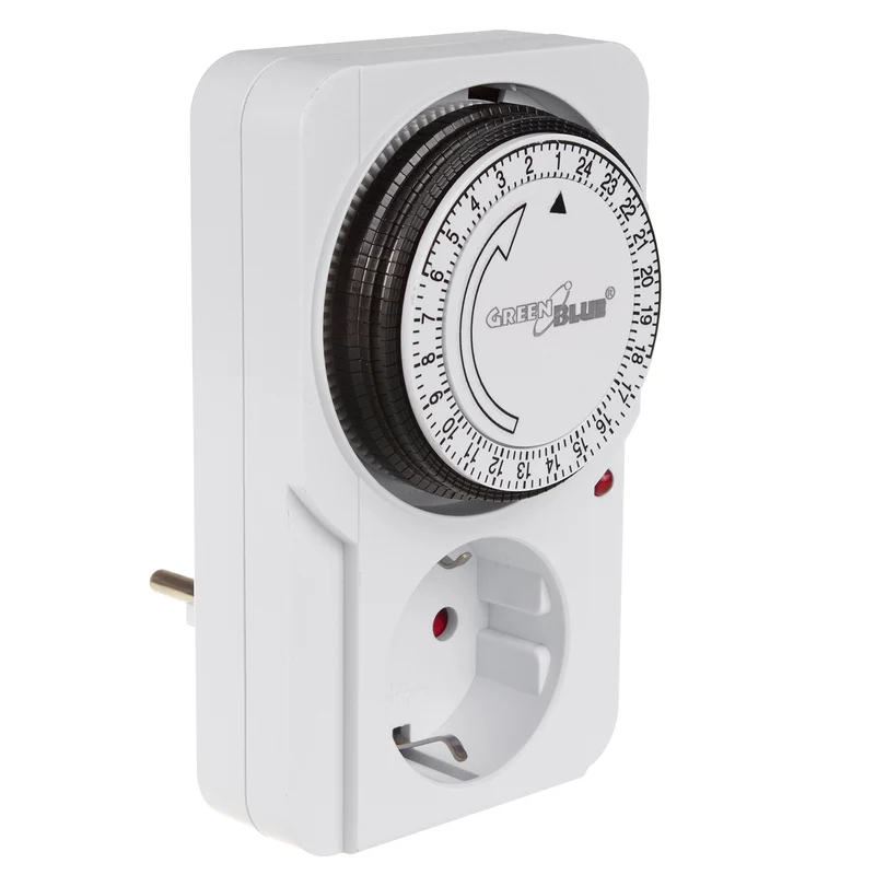 Minuterie mécanique GreenBlue, 48 programmes, charge max. 16A, IP20, GB360 F