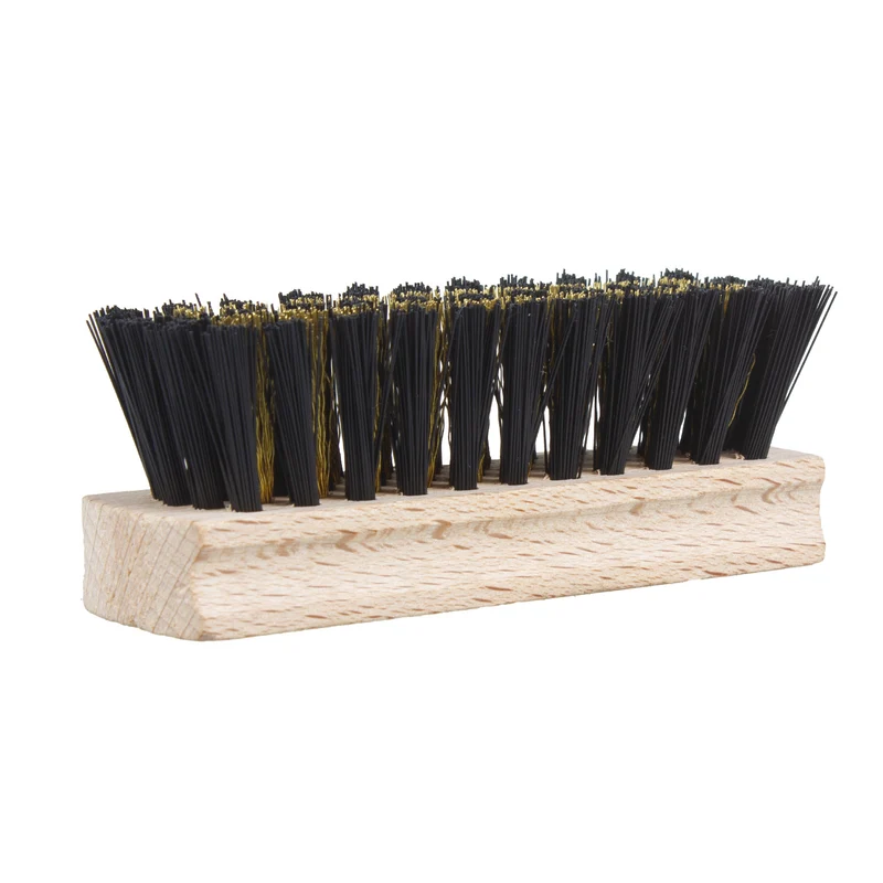 Brosse à daim, bois de hêtre, rainurée avec du fil de laiton, 047/26