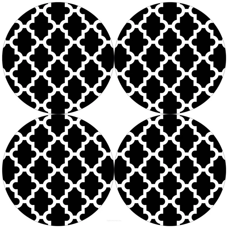Set de tapis de table Bertoni, 4 pièces, rond, 33 cm, Maroc Nuit