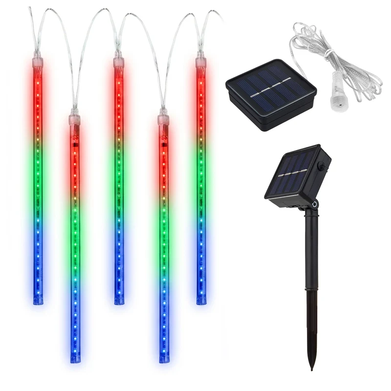 Maclean MCE411 Lumières solaires à Led 2.4m, 144 LEDs, batterie Li 800mAh, glaçons tombants