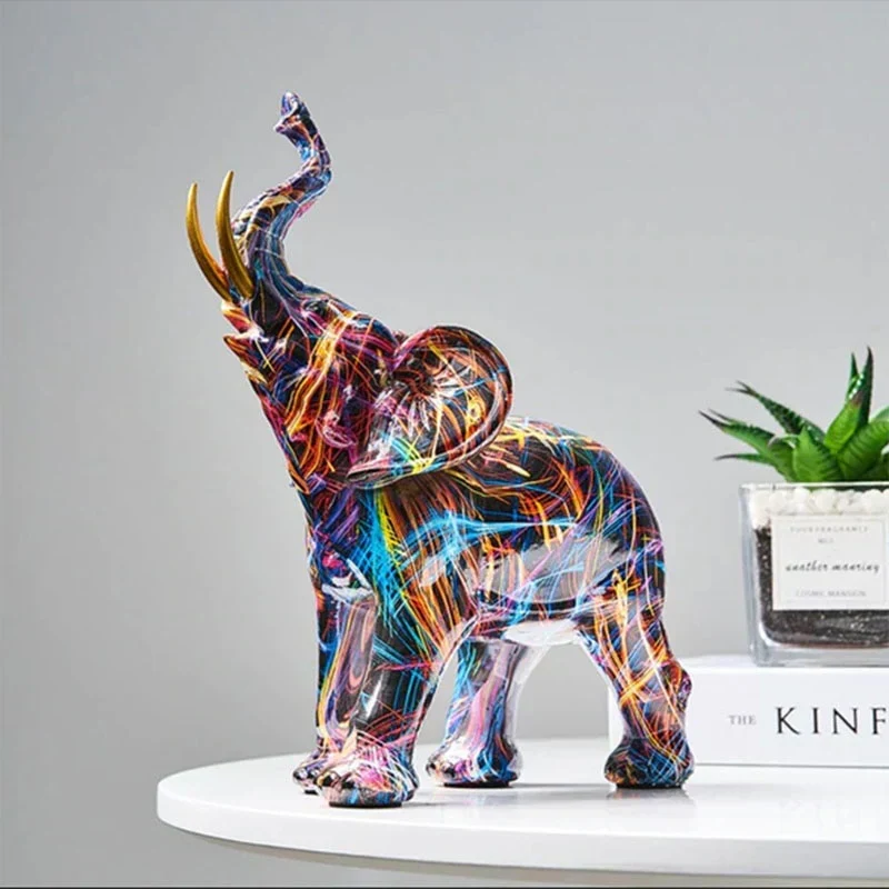 Kleurrijke Olifantensculptuur - ColorSplash
