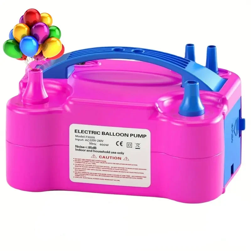 AirBliss - Elektrische Ballonpomp met Dubbele Mondstukken - 600W, Draagbaar & Krachtig