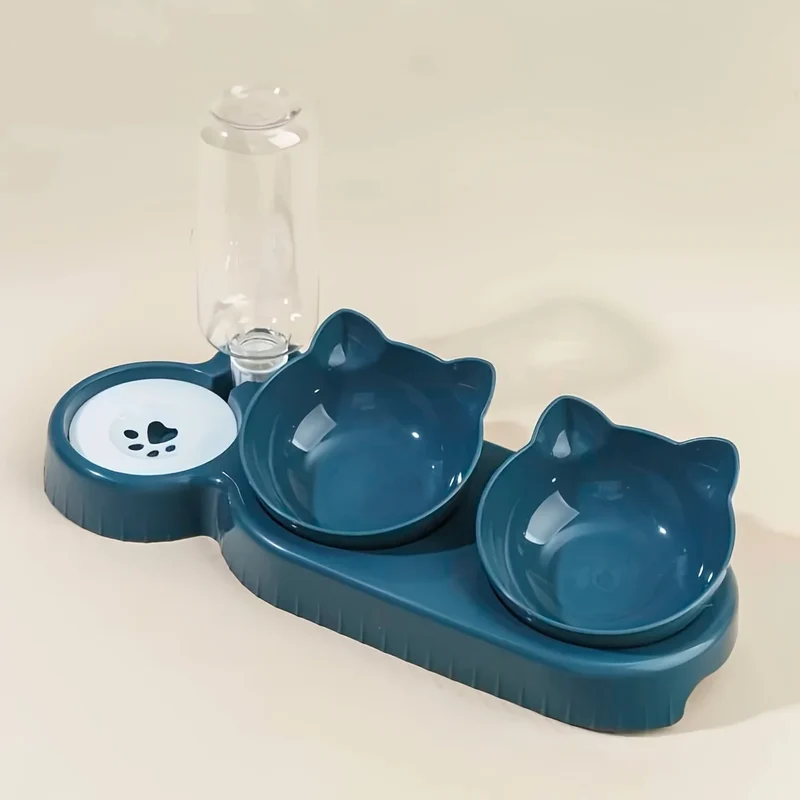 Kattenvoer- en Waterbak met Oorontwerp - Comfortabele en Speelse Eetervaring