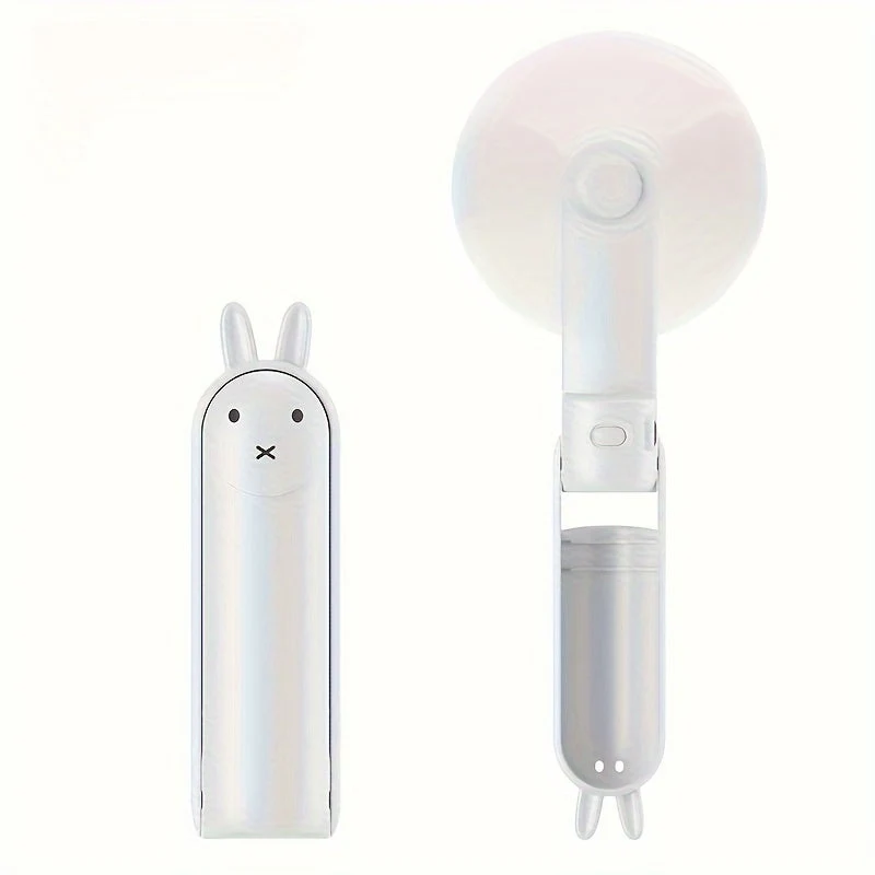 Mini Handheld Ventilator – 2-in-1 USB Oplaadbare Fan met Schattige Konijnvorm voor Reizen en Zomer