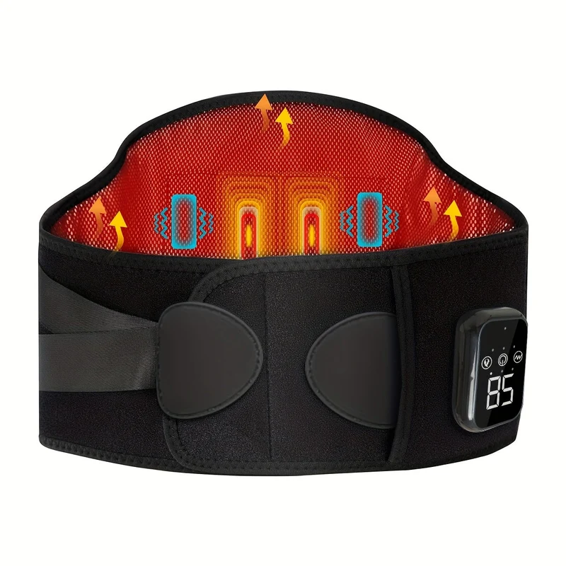 Draadloze Verwarmde Massageband voor Rug en Taille – 3 Instelbare Warmte- en Trillingsmodi voor Maximale Ontspanning