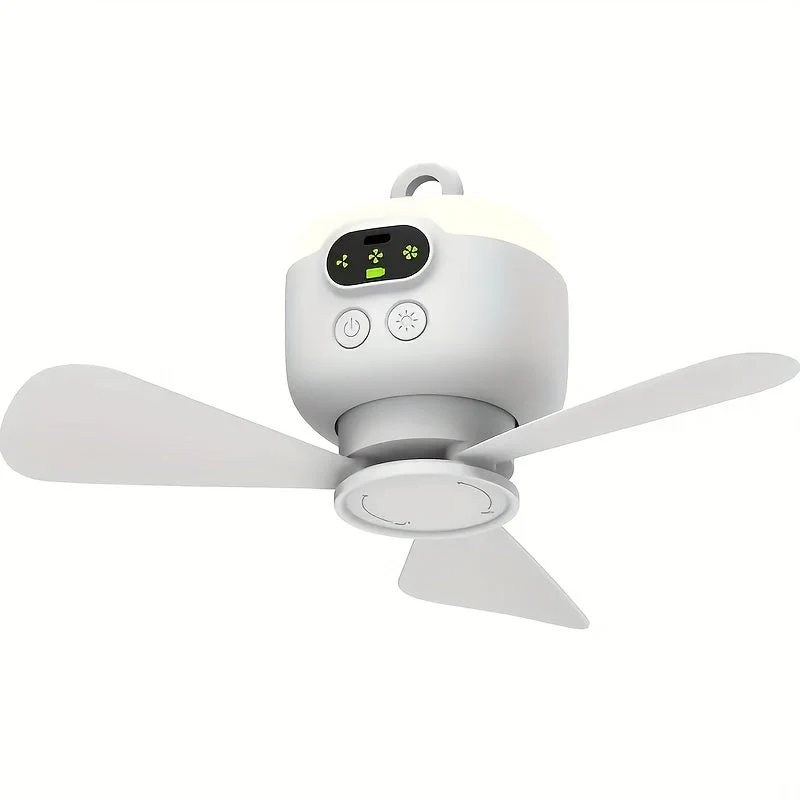 USB Oplaadbare Hangventilator – Draagbaar met LED Licht