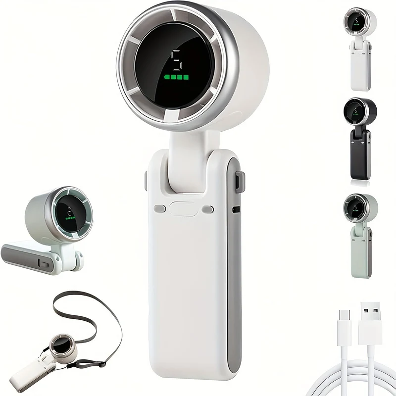 Compact Turbo Handheld Ventilator – 3-in-1 USB Oplaadbaar met 5 Snelheden