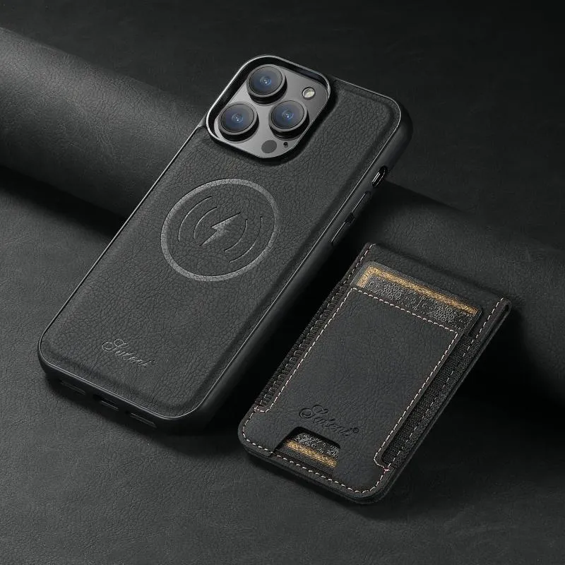 Leren Telefoon Hoes Voor Iphone Met Kaarthouder - Portemonnee - QualityLeather