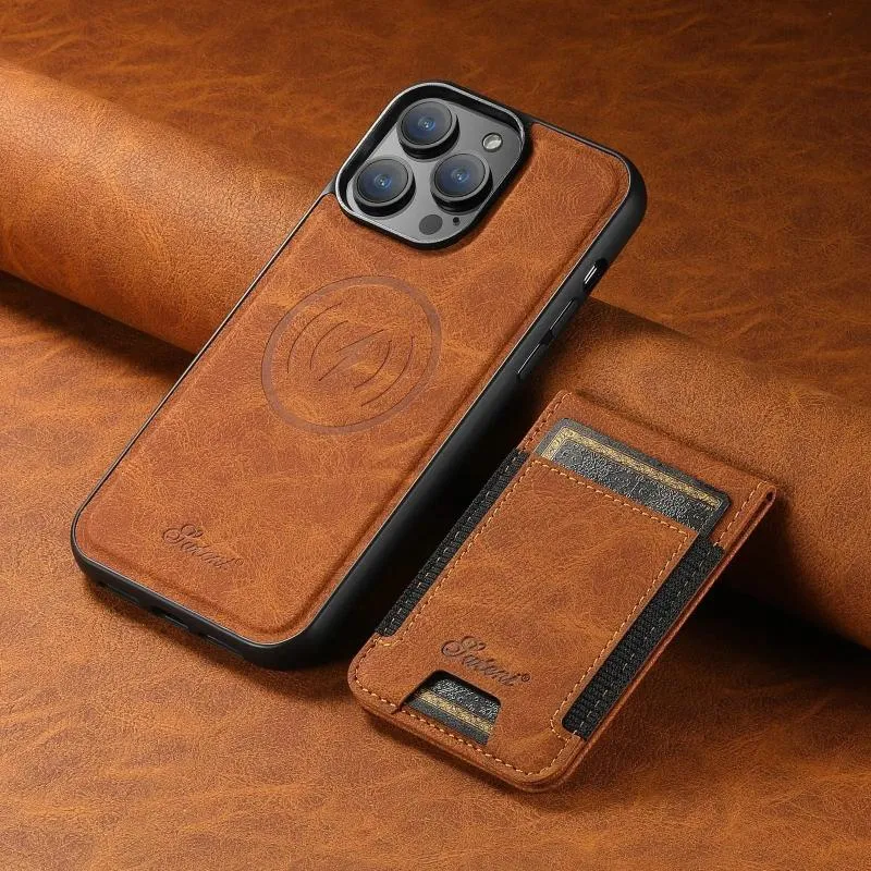 Leren Telefoon Hoes Voor Iphone Met Kaarthouder - Portemonnee - QualityLeather